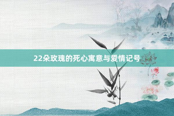 22朵玫瑰的死心寓意与爱情记号